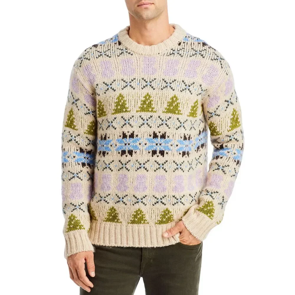 NN07 Sweater Mens Medium Cream Pullover Crew Fair Ilse Wool Alpaca STEIN $370